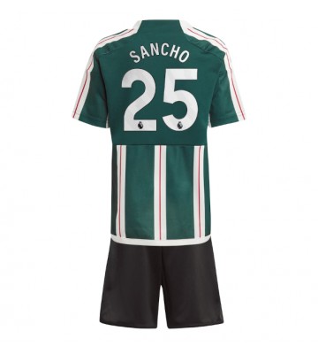 Maillot de foot Manchester United Jadon Sancho #25 Extérieur enfant 2023-24 Manches Courte (+ pantalon court)
